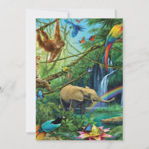 Animals living together throw pillow holiday card