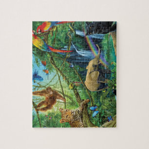 Animals living together throw pillow jigsaw puzzle
