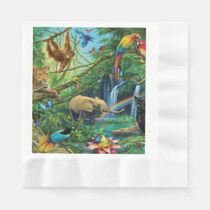 Animals living together throw pillow napkin