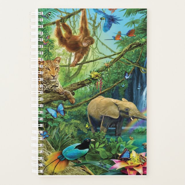 Animals living together throw pillow planner (Front)