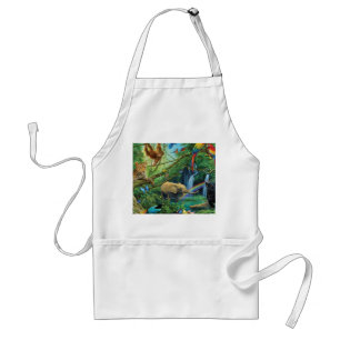 Animals living together throw pillow standard apron