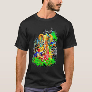 Animals Love Graphics Elephant Unicorn Monkey Bird T-Shirt