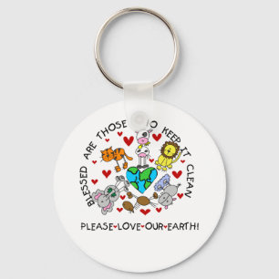 Animals Love Our Earth Keychain