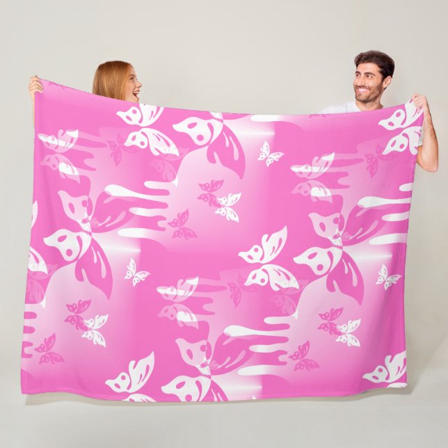 Animals Nature - Splashes Tattoo Butterflies 1 Fleece Blanket (In Situ)