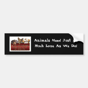Animals Need Love Bumpersticker Bumper Sticker
