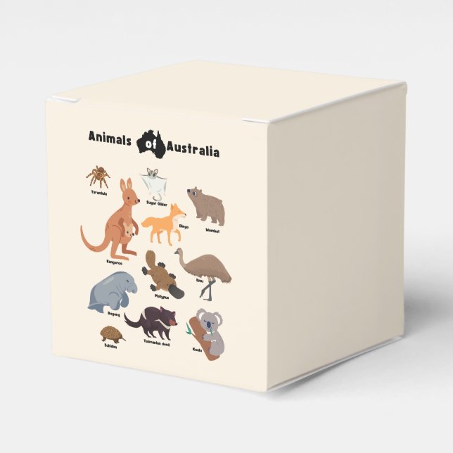 Animals of Australia Aussie Wildlife Favor Box (Front Side)