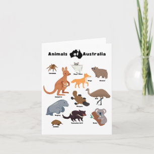 Animals of Australia Aussie Wildlife Note Card