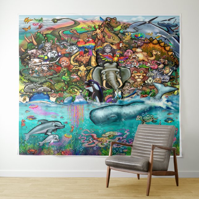 Animals of Earth and Sea Tapestry (In Situ (Horizontal))