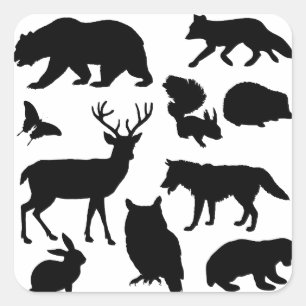 Animals Of The Forest, Wildlife Square Sticker