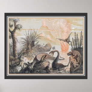 Animals of the Prehistoric World ca. 1920's Poster