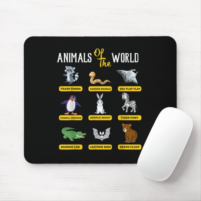 Animals Of The World Funny Animal Real Names Mouse Pad (With Mouse)