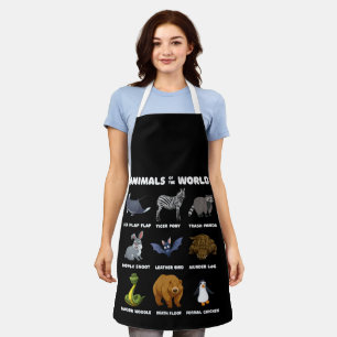 Animals Of The World Gift Funny Rare Animals Memes Apron