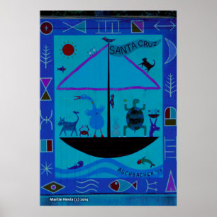 Animals on Boat Poster