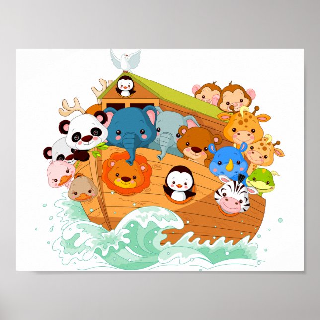 Animals On Noahs Art Poster (Front)