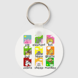 Animals on Parade Tshirts and Gifts Keychain