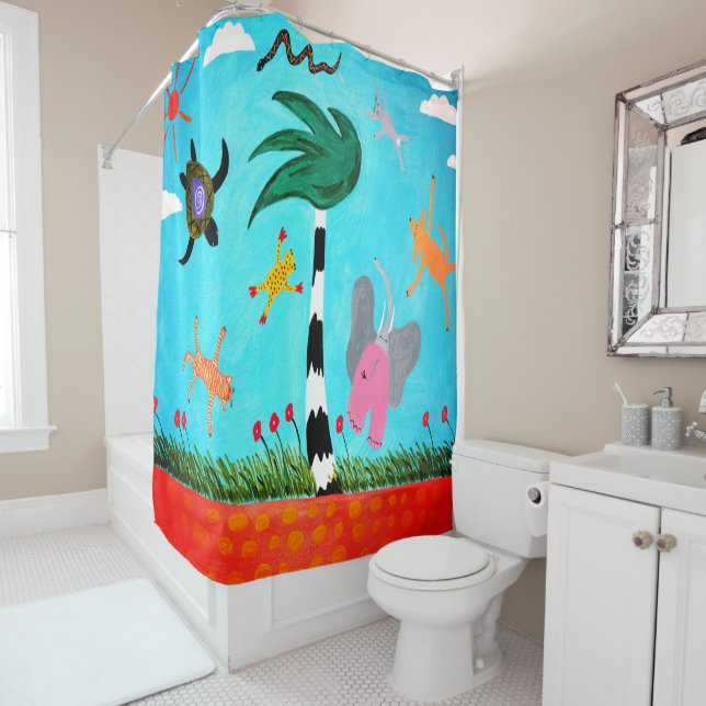 Animals On The Wind Shower Curtain (In Situ)