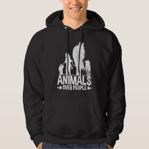 Animals Over People Animal Activist Rescue Conserv Hoodie