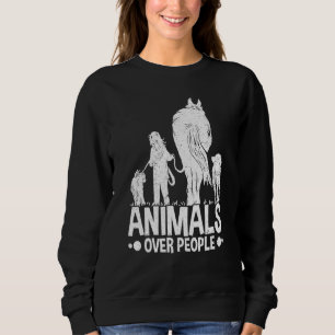 Animals Over People Animal Activist Rescue Conserv Sweatshirt