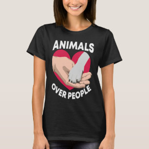 Animals Over People Animal Activist Rescue Conserv T-Shirt