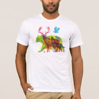 Animals Overprint Watercolors Loose Illustration