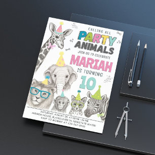 Animals Party    Wild Animal Birthday Invitation