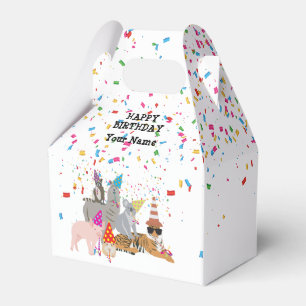 Animals Partying - Animals at Birthday Party Favor Box