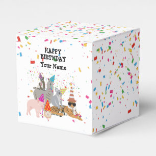 Animals Partying - Animals at Birthday Party Favor Box