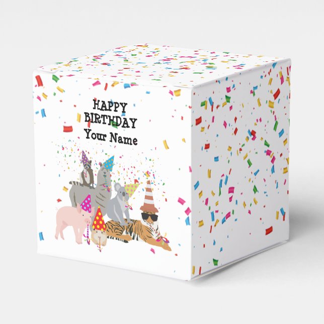 Animals Partying - Animals at Birthday Party  Favor Box (Front Side)
