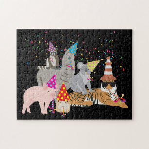 Animals Partying - Cute Animals Having a Party Jigsaw Puzzle