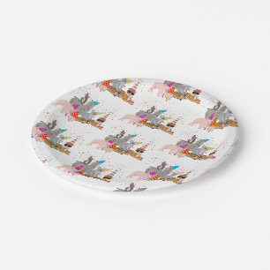 Animals Partying - Cute Animals Having a Party Paper Plate