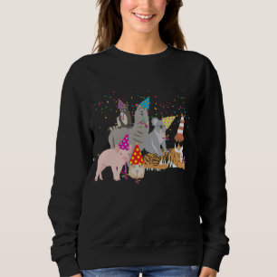 Animals Partying - Cute Animals Having a Party Sweatshirt