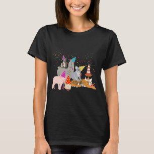 Animals Partying Cute Animals Having A Party  T-Shirt