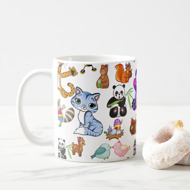 Animals Pattern  Coffee Mug (With Donut)