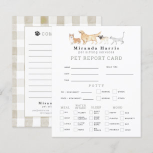 Animals Pet Sitter Dog Walker Pet Report Card