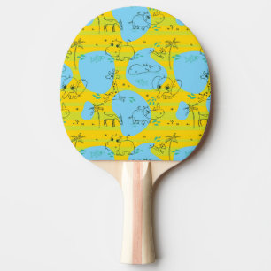 Animals playing baby pattern background ping pong paddle