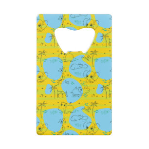 Animals playing baby pattern background wallet bottle opener