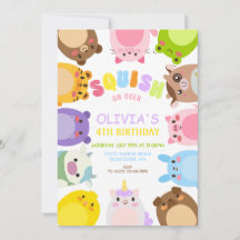 Animals Squish On Over rainbow Birthday party