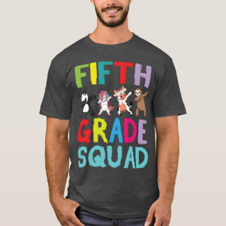 Animals Students Dabbing Backo School Fifth retro T-Shirt