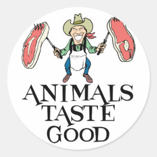 Animals Taste Good Classic Round Sticker