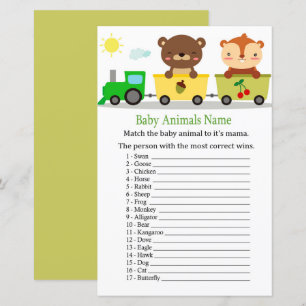 Animals train Baby Animals Name Game