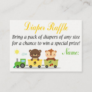 Animals train Diaper Raffle Tickets