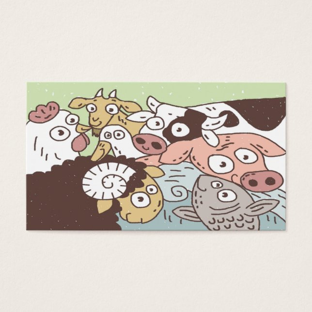 Animals Vegan Vegetarian Awareness Business Card (Front)