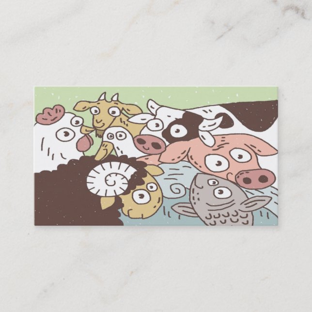 Animals Vegetarian Business Card (Front)