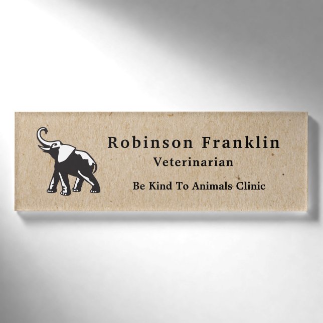 Animals Veterinarian Clinic Logo Employee Name Tag (Front)
