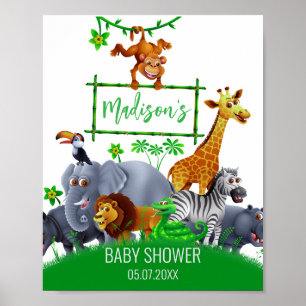 Animals Wild One Jungle greenery safari winter Poster