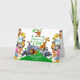 Animals Wild One Jungle greenery safari winter Thank You Card