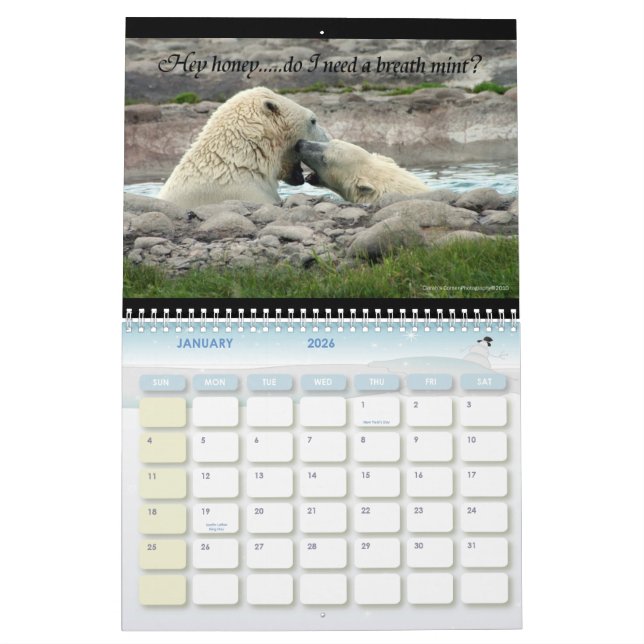 Animals with attitude calendar (Jan 2026)