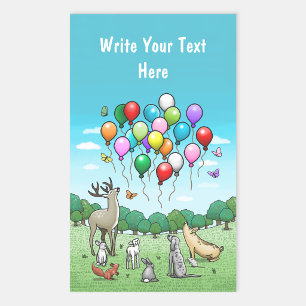Animals with Party Balloons Sticker