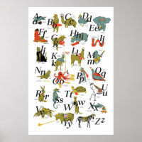 Alphabet Animal Poster A - Z Children Educational