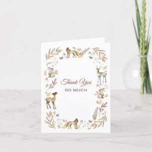 Animals Woodland Baby Shower Thank You Card